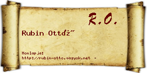 Rubin Ottó névjegykártya